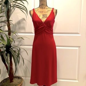 ❤️LOFT Red dress-empire waist, twisted straps sexy